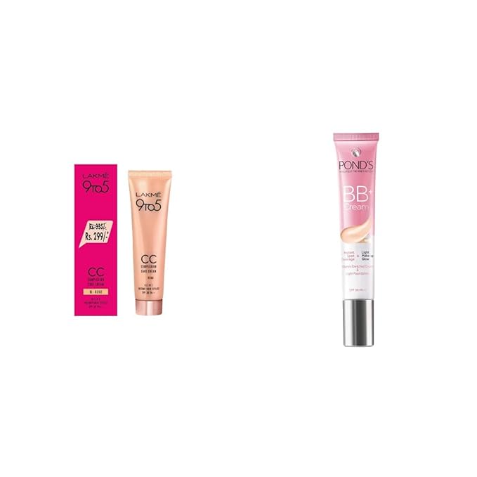 Lakmé 9 to 5 Complexion Care Face Cream, Beige, 30gms & Pond's White Beauty BB+ Fairness Cream 01 Original, 18 gms