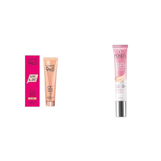 Lakmé 9 to 5 Complexion Care Face Cream, Beige, 30gms & Pond's White Beauty BB+ Fairness Cream 01 Original, 18 gms