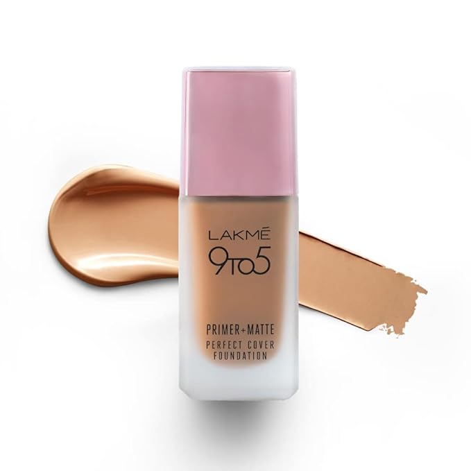 LAKMÉ 9To5 Primer + Matte Perfect Cover Foundation, C300 Cool Cinnamon Cream - 25 ml