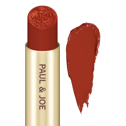 Paul & Joe Beaute Lipstick Refill - Carrot Glace (08), 3g showing lipstick tube with no cap and color swatch