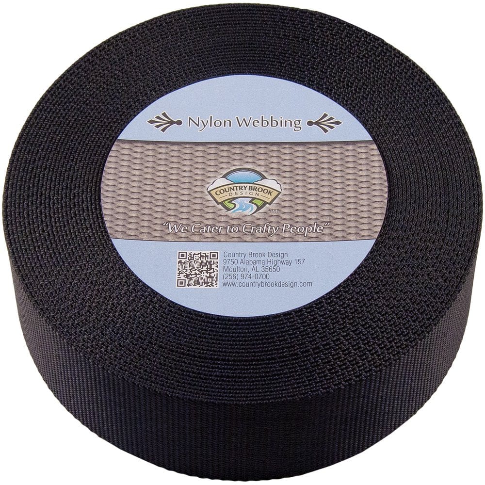 Country Brook Design® 2 Inch Black Heavy Duty Nylon Webbing, 5 Yards
