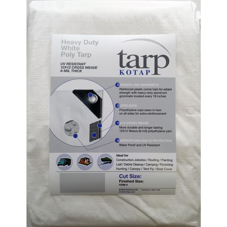 Kotap Premium Heavy-duty White Tarp (12x12 Weave)